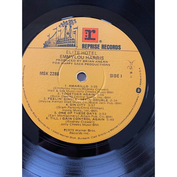 Emmylou Harris Elite Hotel 1975 LP Reprise Records MSK 2286 VG+ Vinyl - Picture 5 of 7